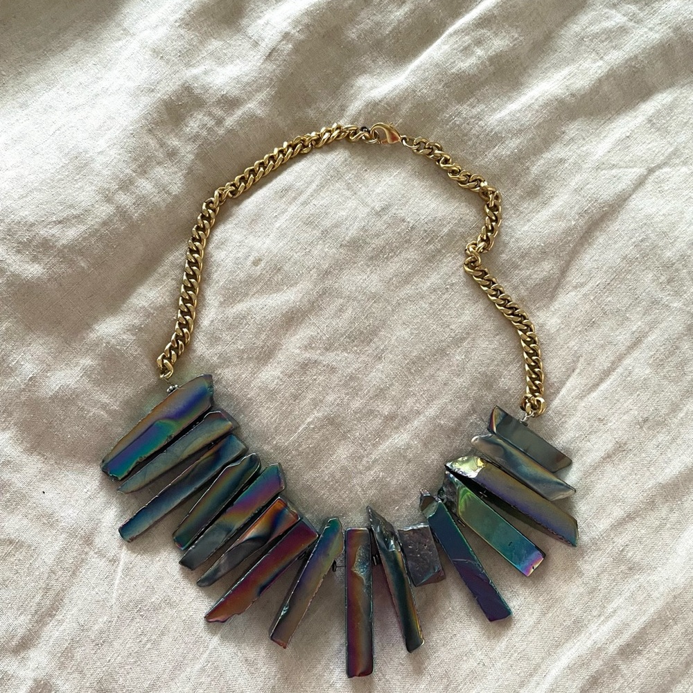 Rainbow Quartz Statement Necklace - image 2